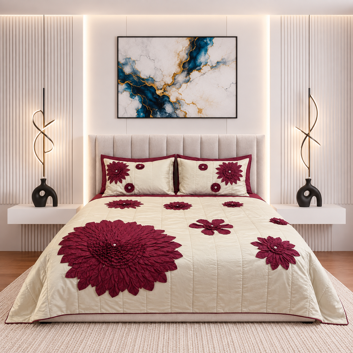 Royal Bridal 8-Piece Embossed Petal Comforter Set
