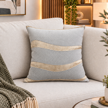 Shimmer wave velvet cushion