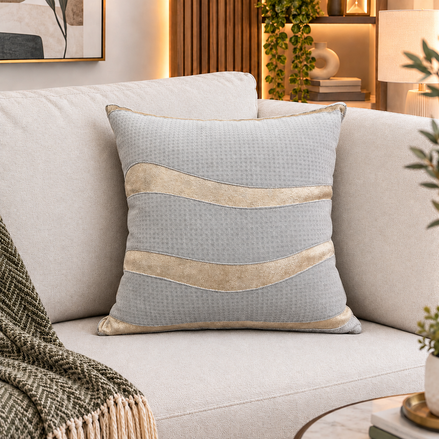 Shimmer wave velvet cushion