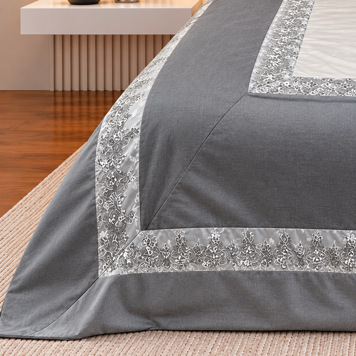 Luxury 9-Piece Embroidered Summer Bridal Comforter Set