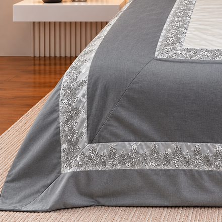 Luxury 9-Piece Embroidered Summer Bridal Comforter Set