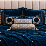 Royal Embroidered Velvet Bridal Comforter Set