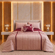 Duvet Comforter with Burgundy Floral Accents