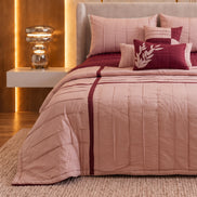 Duvet Comforter with Burgundy Floral Accents