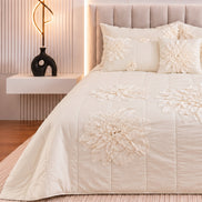 Handcrafted 3D Floral Embellished Bridal Comforter Set