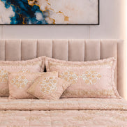 Handmade Block Printed Bridal Comforter Set 8 Pcs