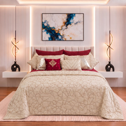 Luxury 10-Piece Chiffon Embroidered Bridal Comforter Set