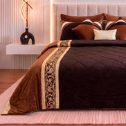 Bronze Brown Cotton Sateen King Size Bedding Set