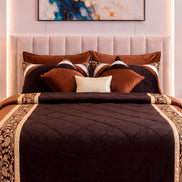 Bronze Brown Cotton Sateen King Size Bedding Set