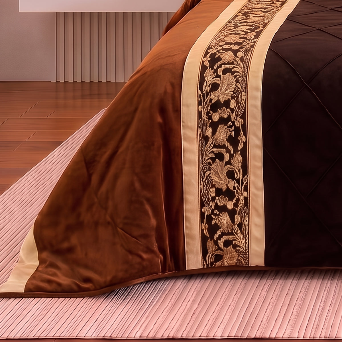Bronze Brown Cotton Sateen King Size Bedding Set