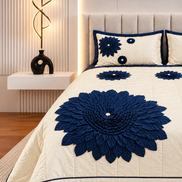 Handcrafted Quilted Floral Petals Comforter Set