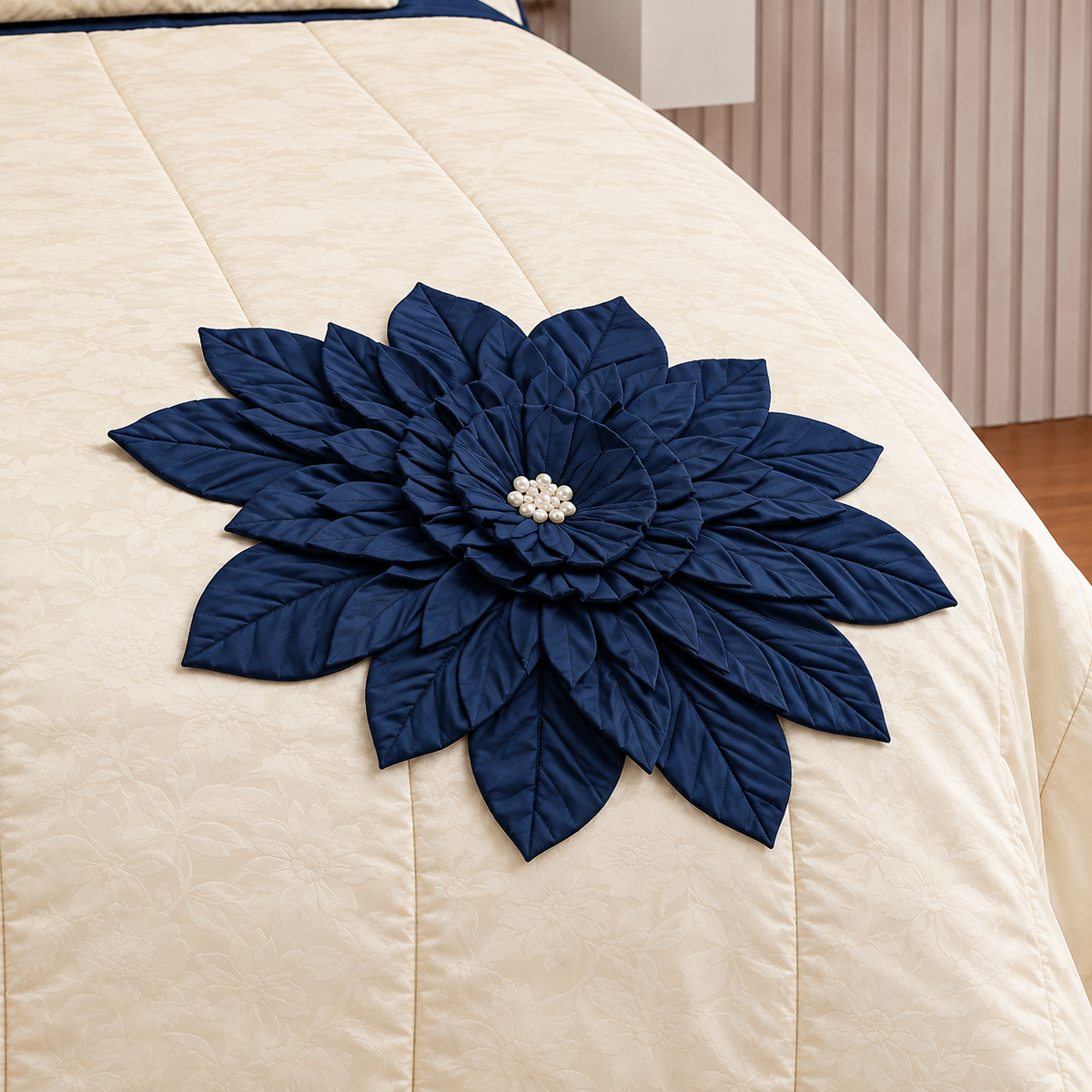 Handcrafted Quilted Floral Petals Comforter Set