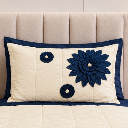 Handcrafted Quilted Floral Petals Comforter Set