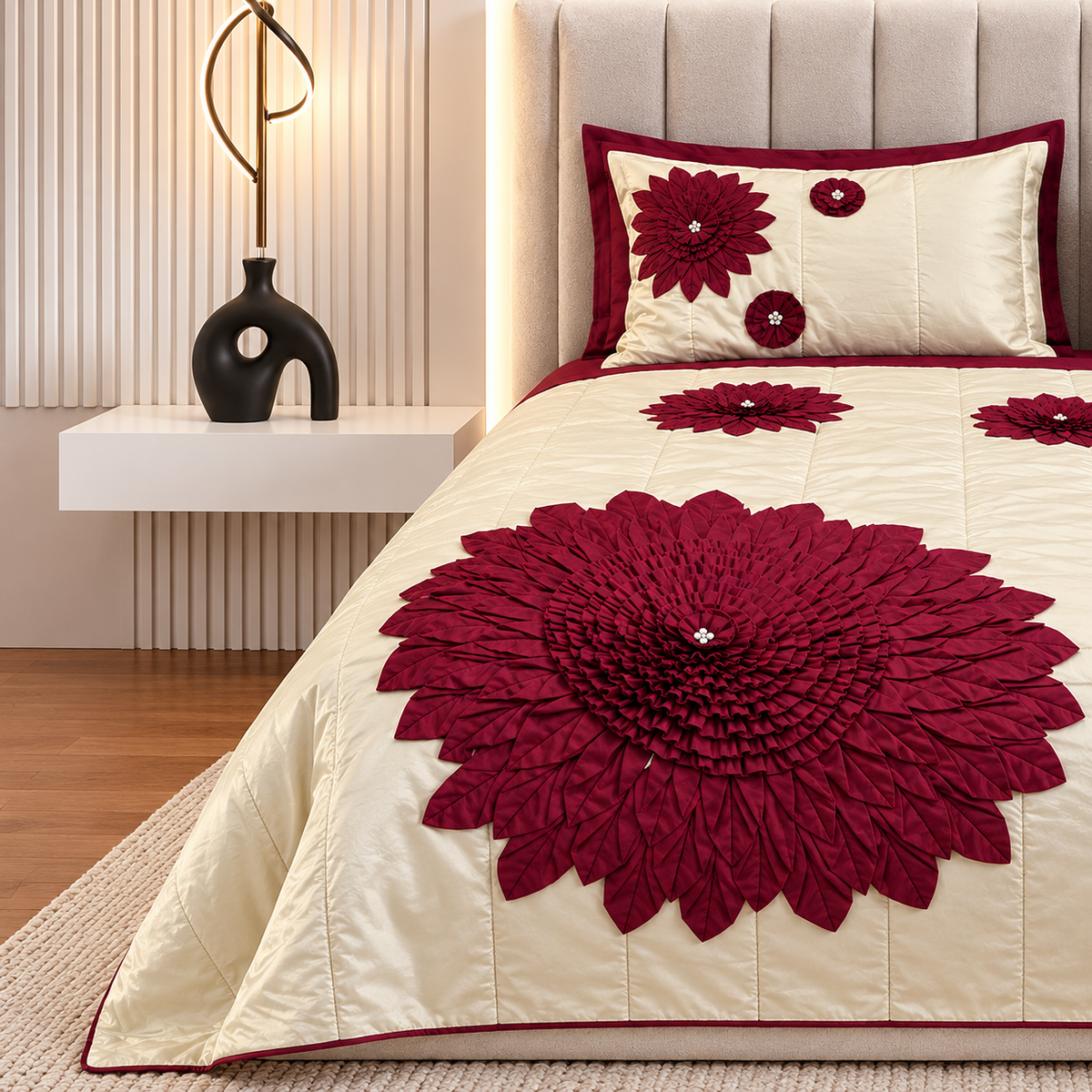 Royal Bridal 8-Piece Embossed Petal Comforter Set