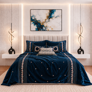 Royal Embroidered Velvet Bridal Comforter Set