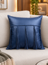 Sapphire Fringe Leather Cushion