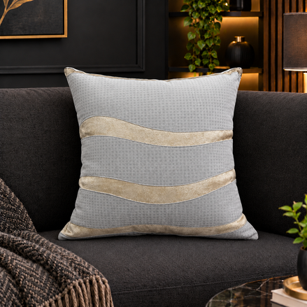 Shimmer wave velvet cushion