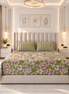 Premium Olive Floral Cotton Bedsheet